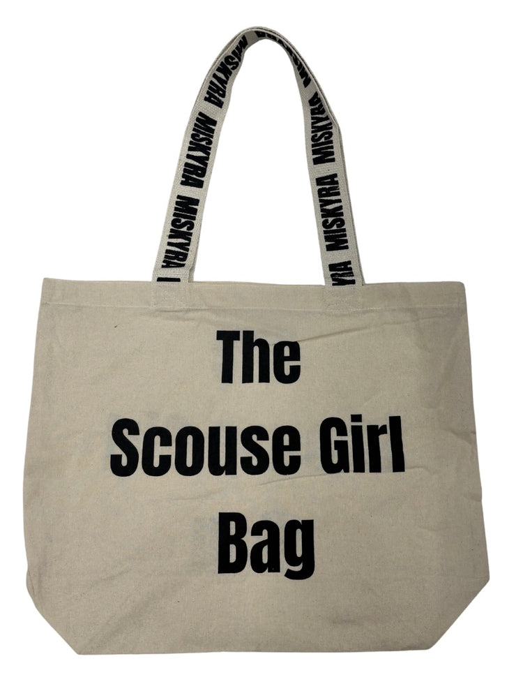 Scouse Girl Branded Strap Slogan Tote Bag - Natural