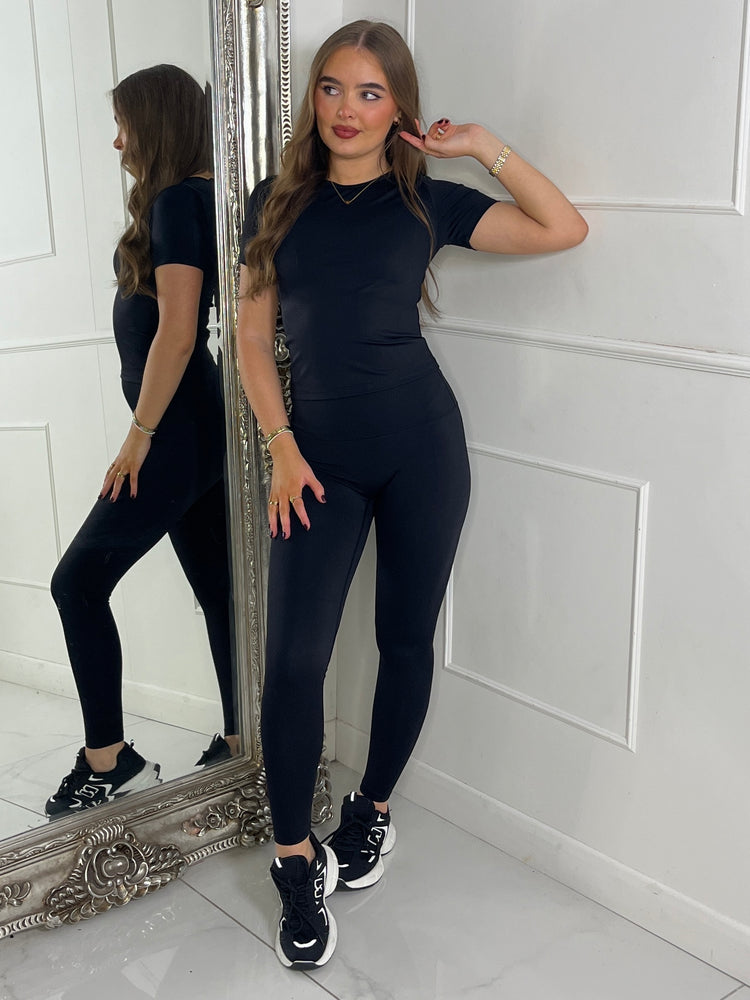 Sculpt Short Sleeve Top & Leggings - Black