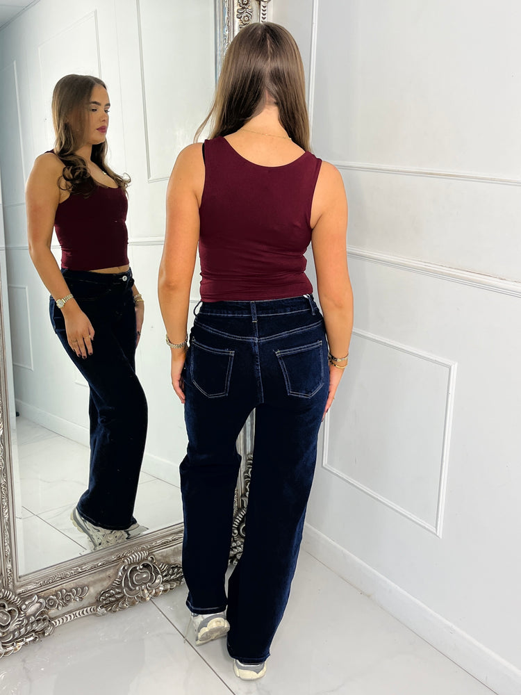 Round Neck Tank Top Second Skin - Wine