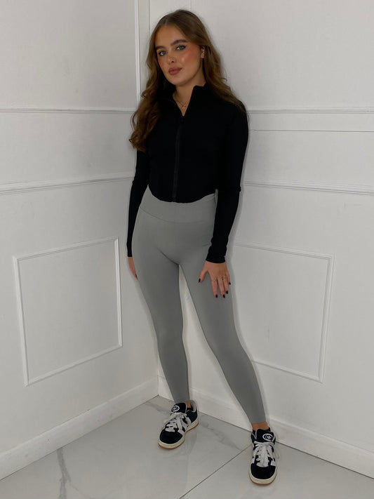 Ruched Bum Gym Leggings - Grey