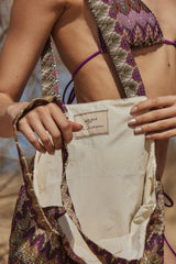 Zig Zag Diamante Detail Bikini- Purple