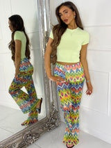 Mesh Printed Flares - Multi Zigzag