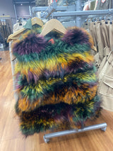 Raccoon Real Fur Gilet - Multi