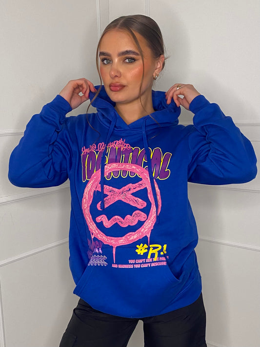 Identical Print Hoodie - Royal Blue