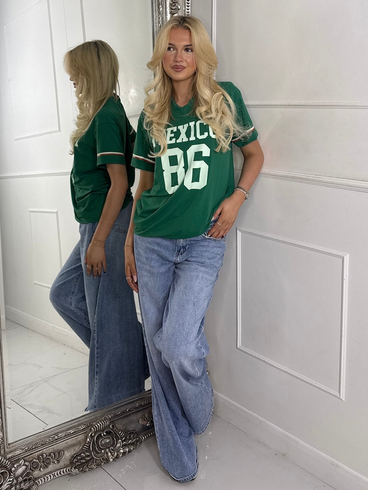 Oversized V Neck Tee - Mexico