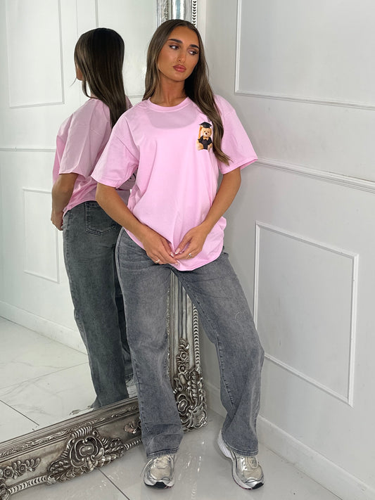 Represent Club Teddy Print Tee - Baby Pink