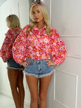 Printed Balloon Sleeve Shirt - Print 9