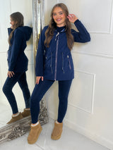 Reversible Mid Length Jacket - Navy