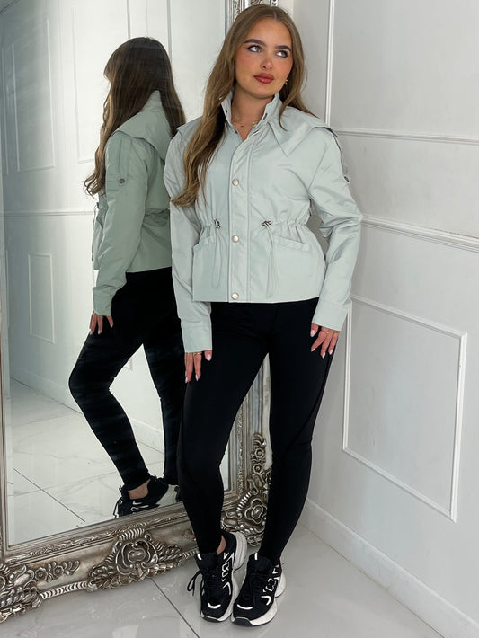 Utility Overlay Back Windbreaker - Mint Green