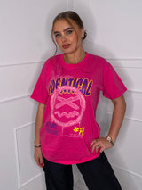Identical Print T-shirt- Cerise Pink