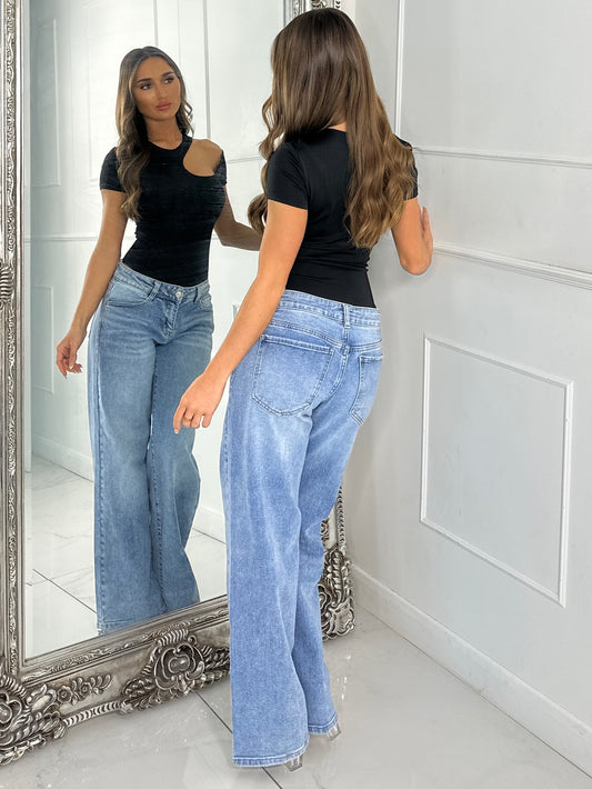 Cutout Slinky Bodysuit - Black