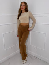 Flared Lounge Pants - Brown