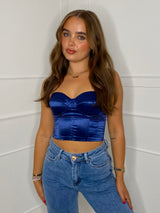 Satin Corset Top- Royal Blue