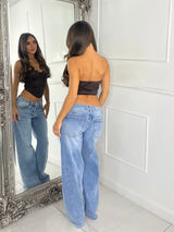 Sofia Structured Corset Top - Chocolate Suede