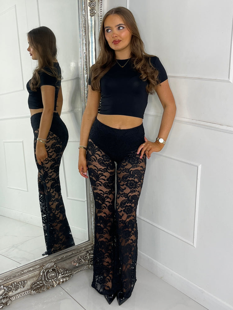 Built In Black Knicker Underlayer Lace Flares - Black