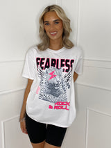 Fearless Tiger Print T-shirt- White
