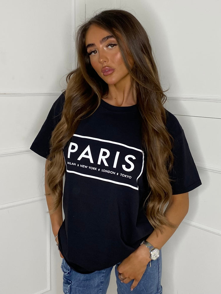 Paris Box Printed T-Shirt - Black