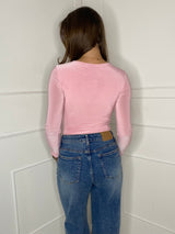 Round Neck Long Sleeve Bodysuit - Baby Pink
