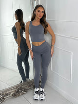 Second Skin Tank Top & Sculpt Panel Leggings - Charcoal Grey