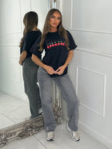 8 Cherries Print Tee - Black