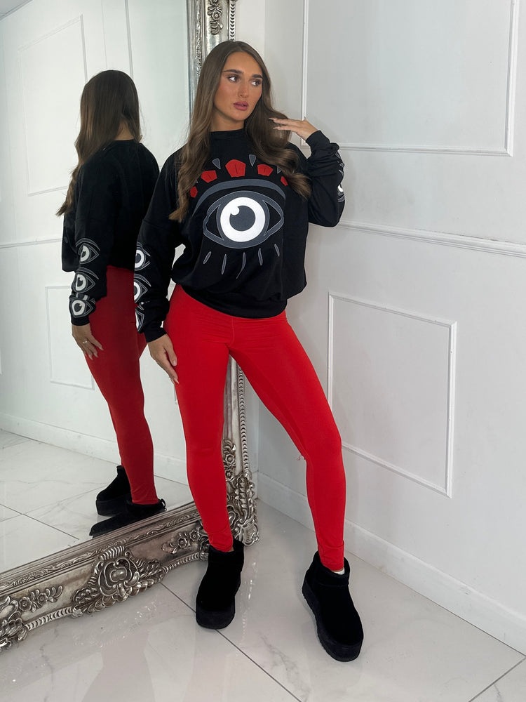 Eye Print Sweatshirt - Black