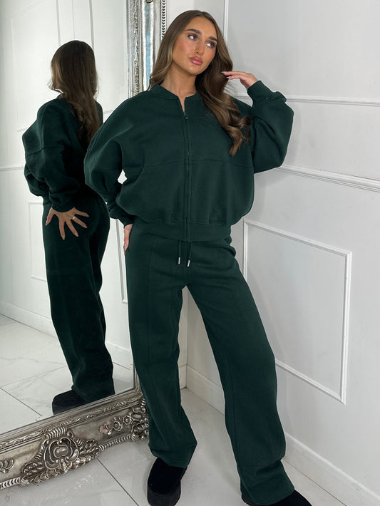 Bomber Jacket & Jogger Tracksuit - Forest Green