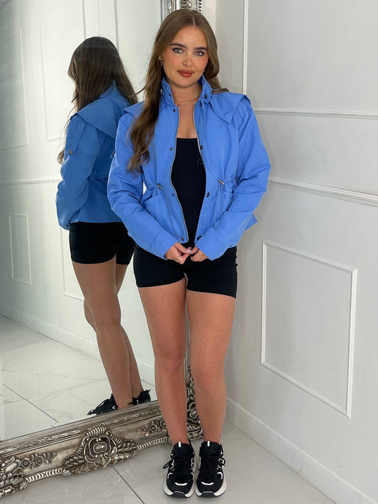 Utility Overlay Back Windbreaker - Baby Blue