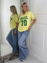 Oversized V Neck Tee - Brazil