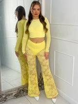 Built In Yellow Knicker Underlayer Lace Flares - Yellow