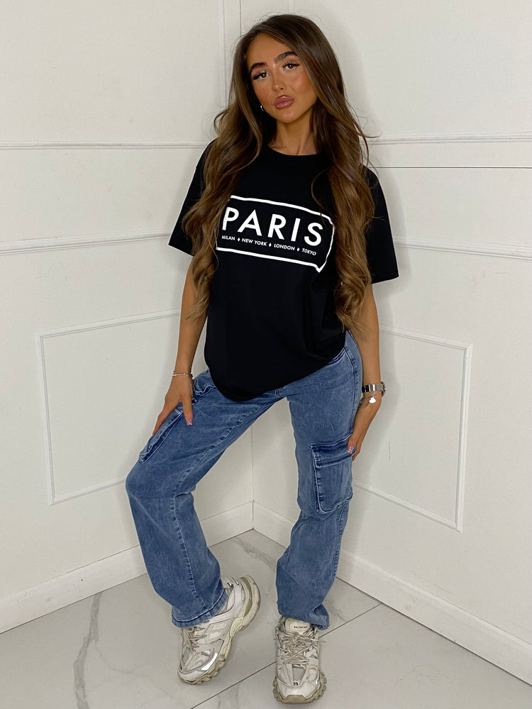 Paris Box Printed T-Shirt - Black