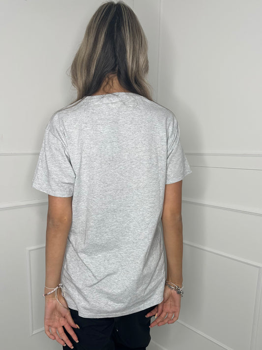 Identical Print T-shirt- Grey