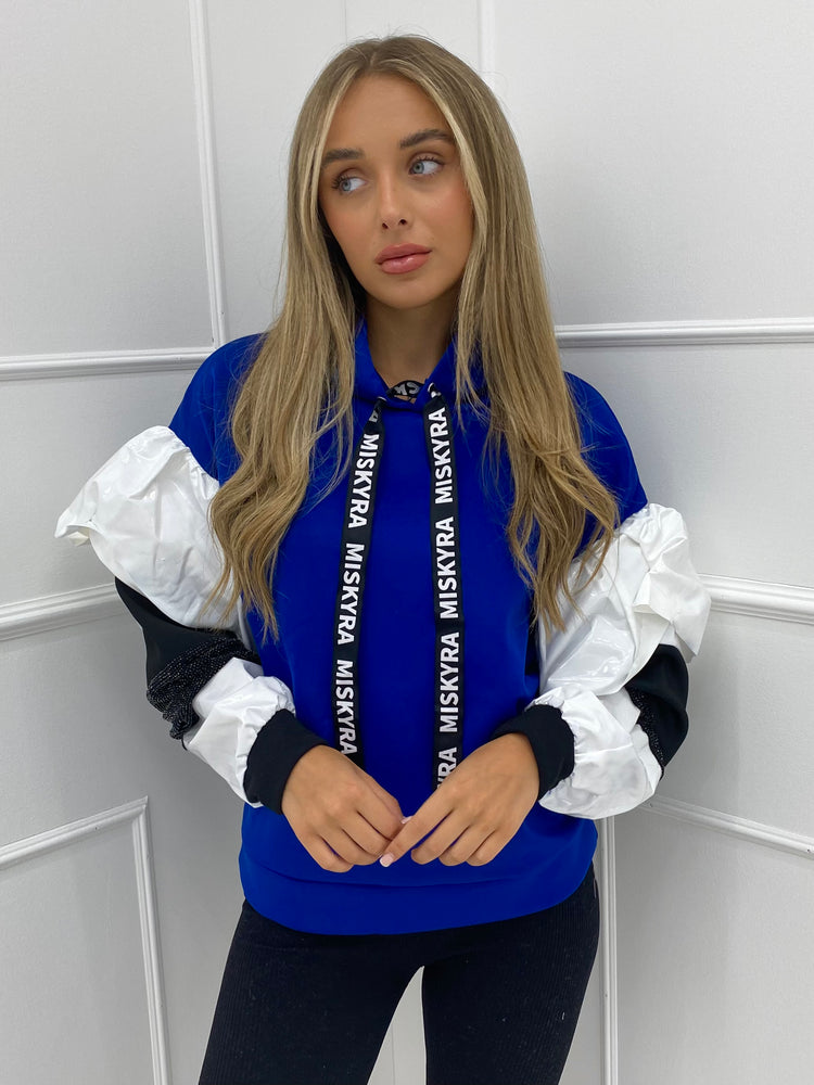 PVC Sleeve Hoodie - Royal Blue