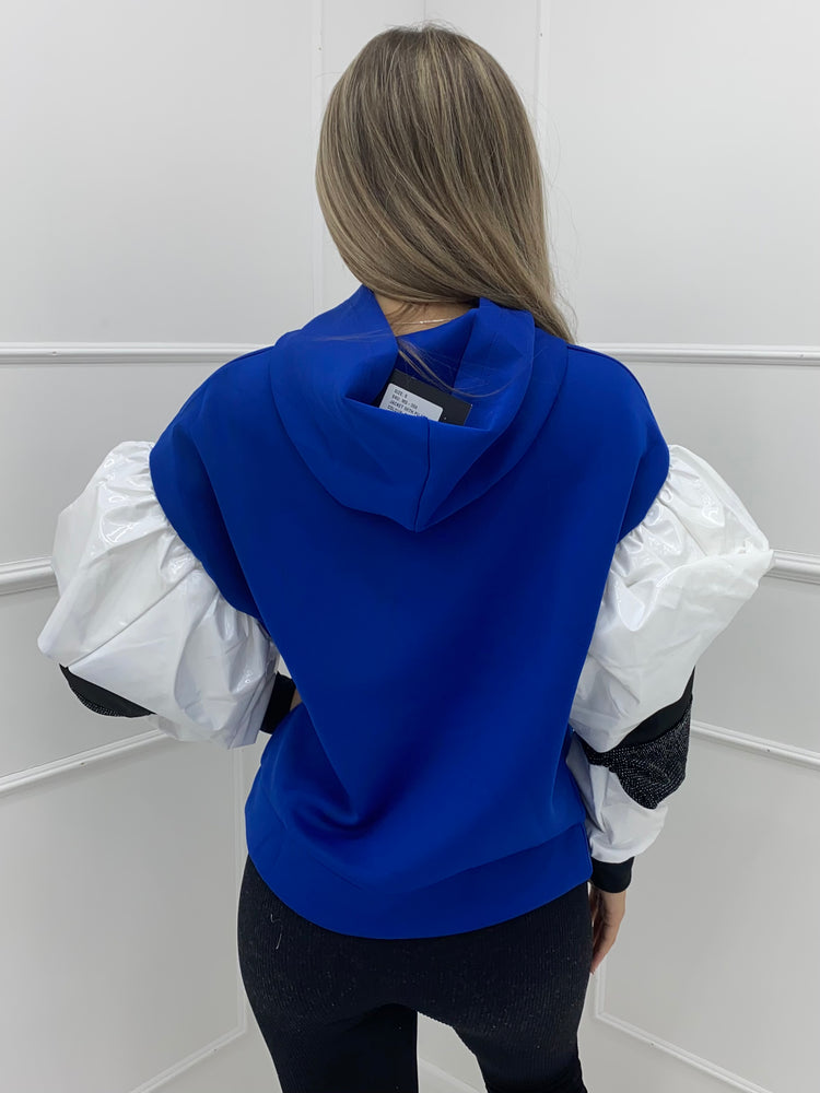 PVC Sleeve Hoodie - Royal Blue