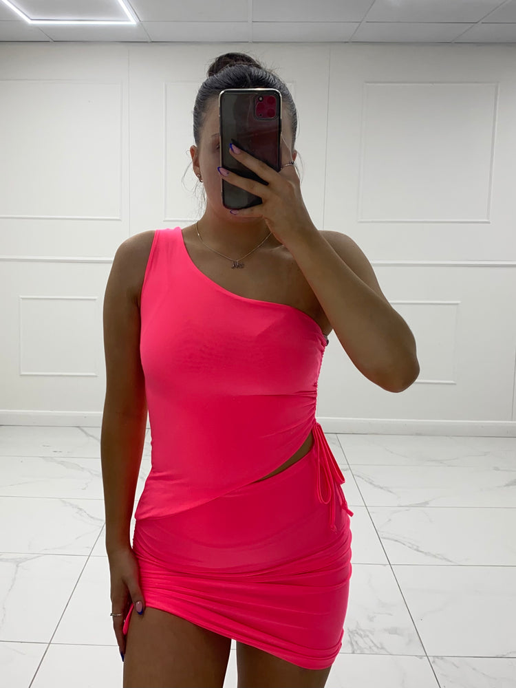 Asymmetric Ruched Co-Ord - Pink