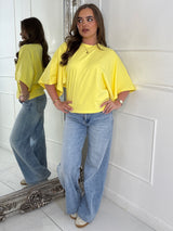 Baggy Oversized Cinch Waist T-Shirt - Yellow