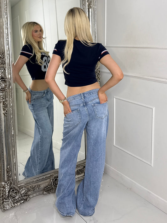 Cropped Fitted Round Neck Baby Tee - France