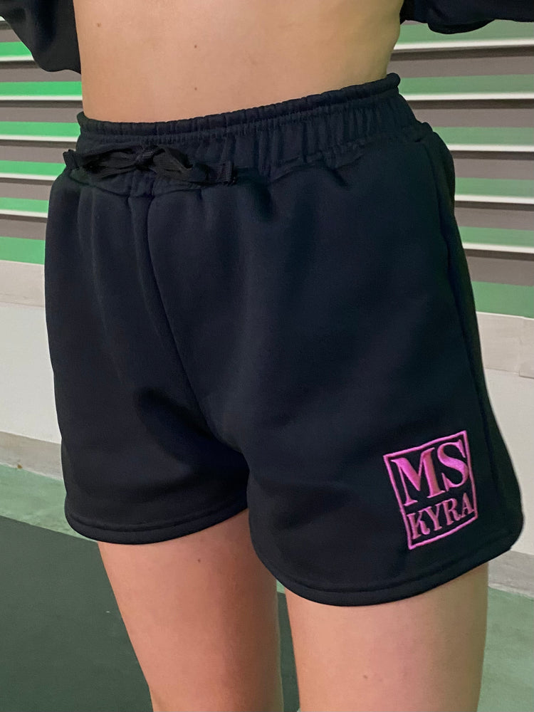 Miskyra Embroidered Shorts - Black