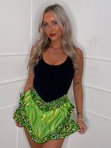 Leopard Print Frill Skort - Lime