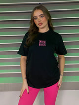 Miskyra Embroidered T-Shirt - Black