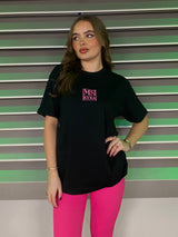 Miskyra Embroidered T-Shirt - Black