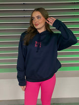 Miskyra Embroidered Hoodie - Navy