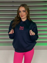 Miskyra Embroidered Hoodie - Navy