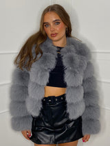 Faux Fur Jacket- Grey