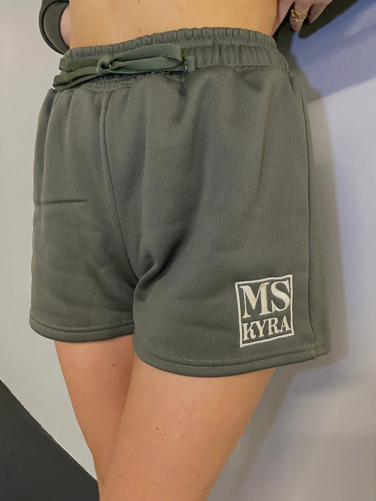 Miskyra Embroidered Shorts - Khaki