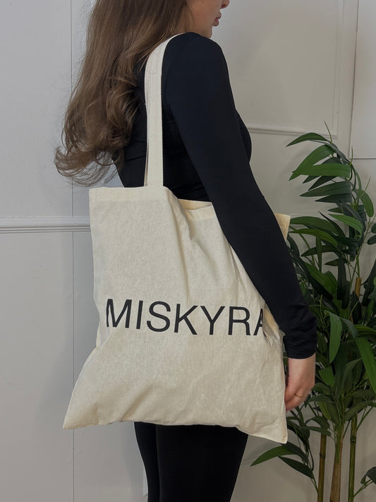 Miskyra Basic Canvas Tote Bag - Natural