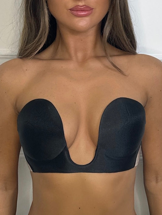 V Shape Stick On Bra - Black