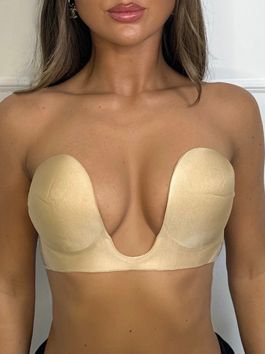 V Shape Stick On Bra - Nude