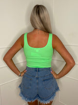Ribbed Seamless Bodysuit - Green