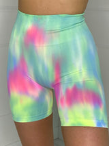 Ruche Bum Cycling Shorts - Rainbow Marble