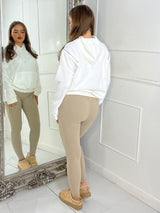 Shoulder Zip Detail Lightweight Hoodie - White